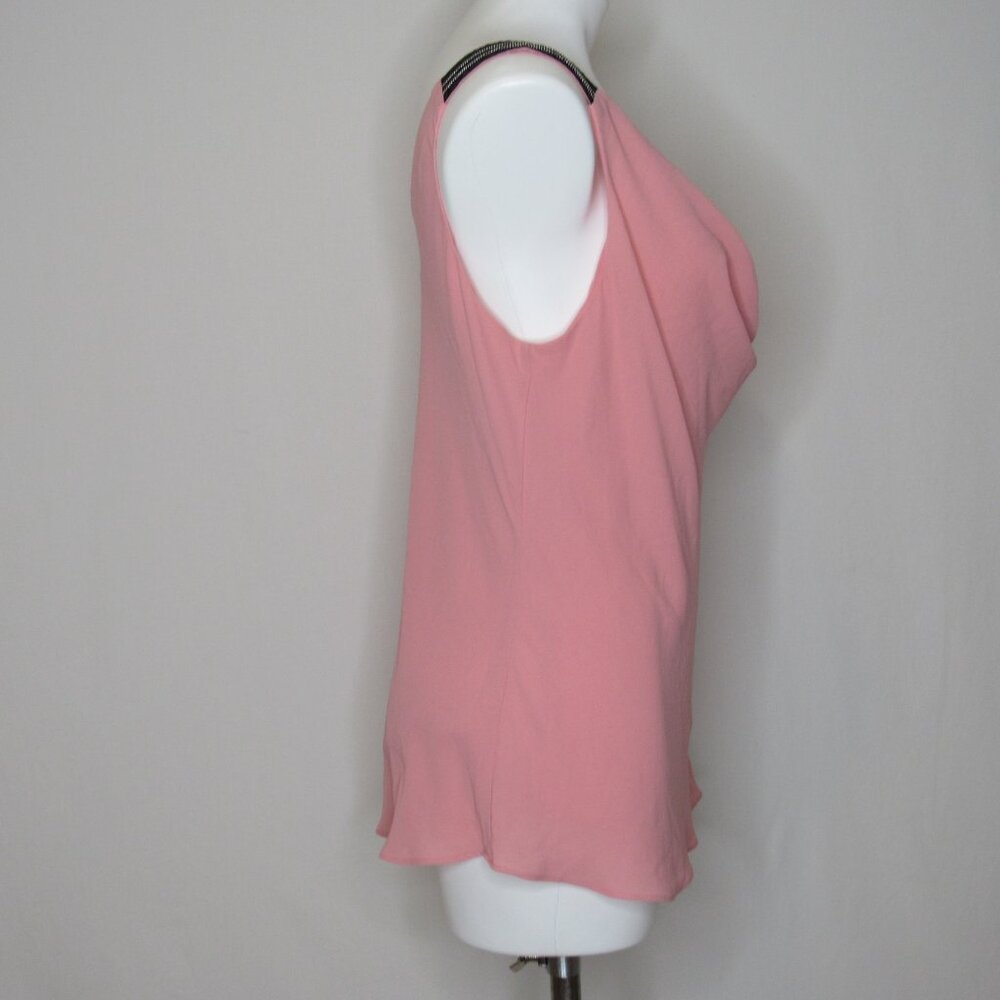 White House Black Market Pink Cowl Neck Sleeveless Blouse Tank Top Women's L - Picture 4 of 8